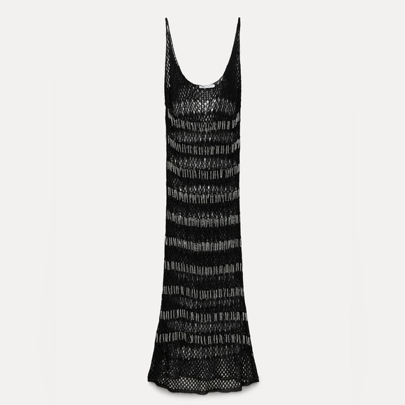 NWT ZARA BEADED MESH DRESS - Picture 12 of 17
